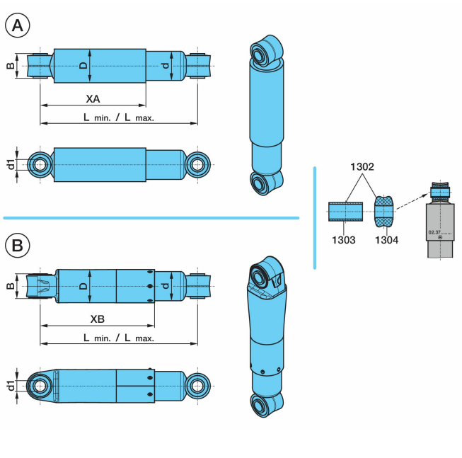 BPW Shock Absorber 02.3722.88.02