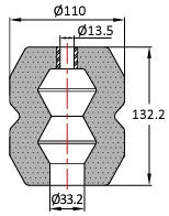 Buffer Double Sprung 132x110