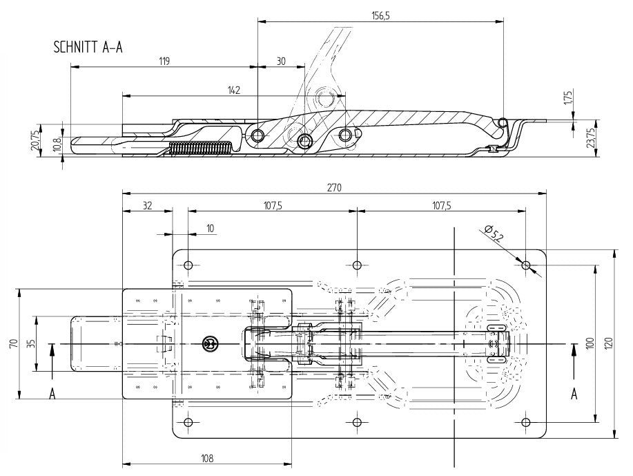 Flush Lock Galvanised Fastener (Hestal)