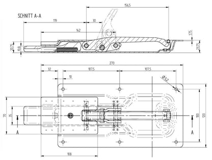 Flush Lock Galvanised Fastener (Hestal)