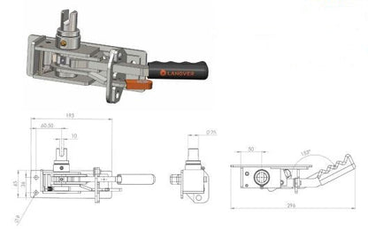 Curtain Tensioner R45D OSR/NSF (Cranked handle)